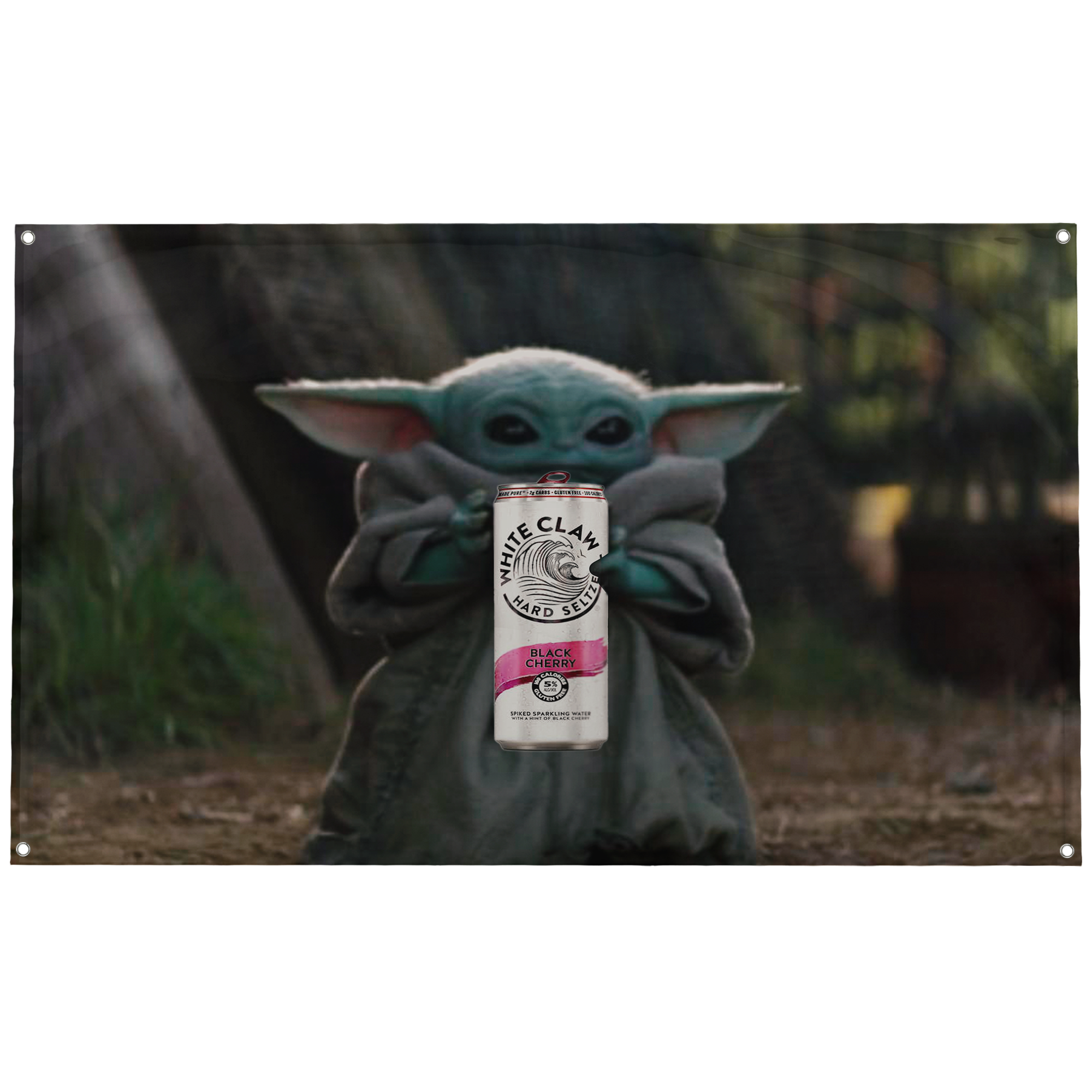 Baby Yoda White Claw Flag Banger Flags