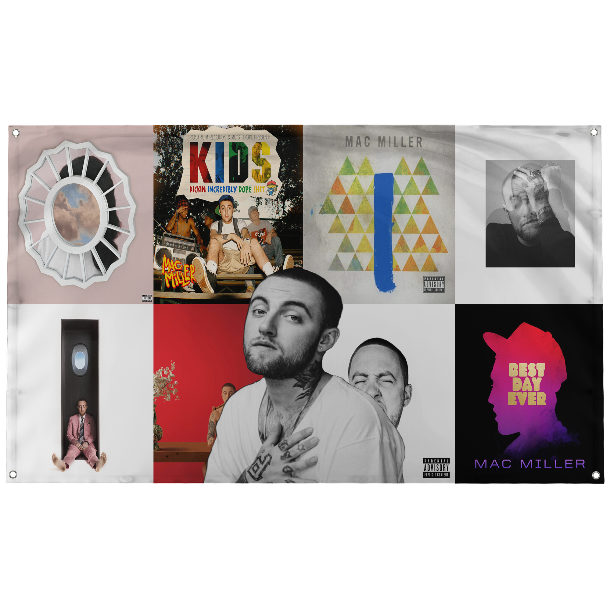 Mac Miller Collage Tribute Flag Banger Flags